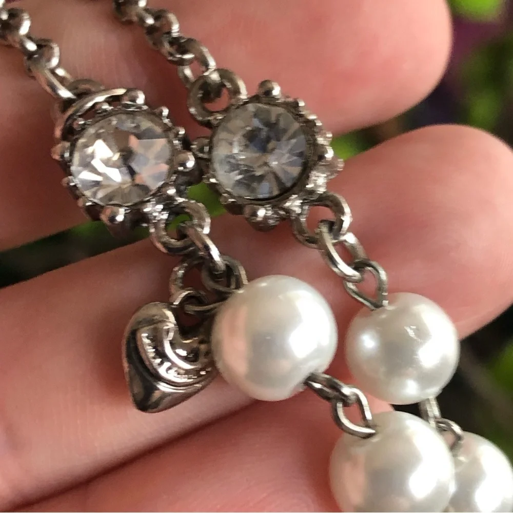 Juicy Couture silver chain pearl accent necklace